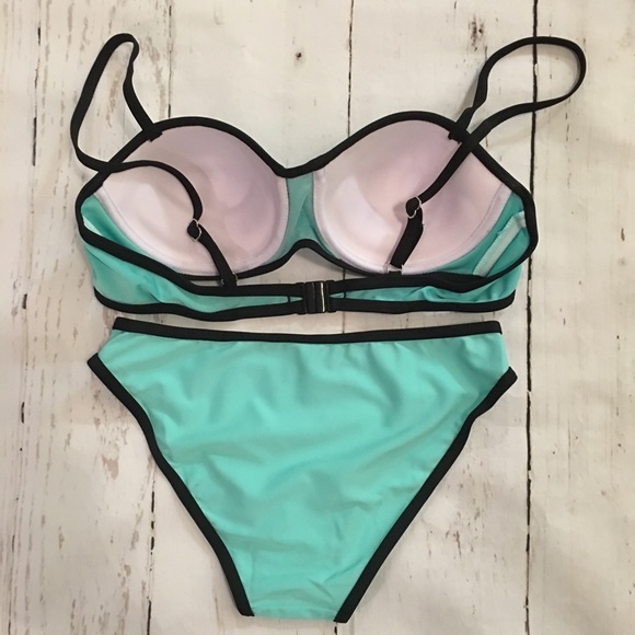👙🍹BRIGHTER TURQUOISE & BLACK BOTTOMS-NEW🍹👙 - Picture 3 of 5